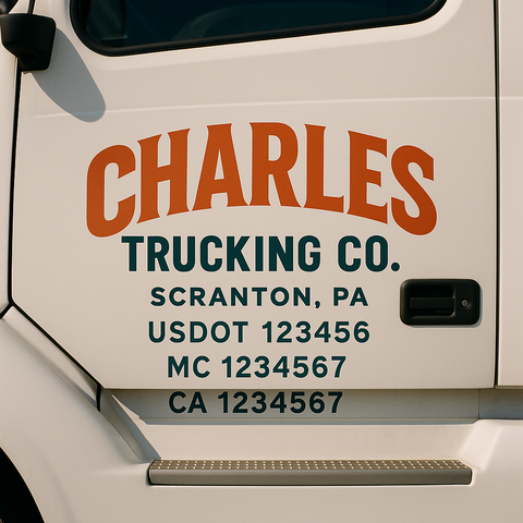 Custom Truck Door Decal Sticker Signs | US DOT Compliant Truck Door Lettering Templates | Make Your Own - Add Your Own Text (2-Pack)