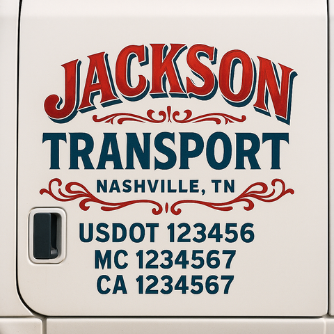 Custom Truck Door Decal Sticker Signs | US DOT Compliant Truck Door Lettering Templates | Make Your Own - Add Your Own Text (2-Pack)