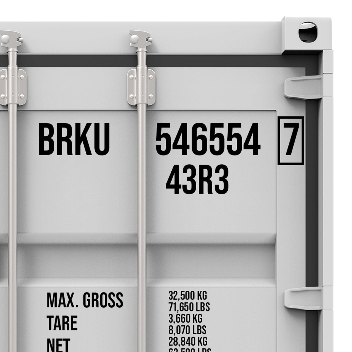Custom Two Line Shipping Container Identification Bic Number Decal Sti ...