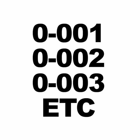 Vehicles / heavy equipment numbering lettering (set of 2)