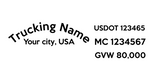 USDOT (DOT) Number Decal Sticker Vinyl Lettering Arched Company Name and USDOT, MC, GVW Lines (Set of 2)