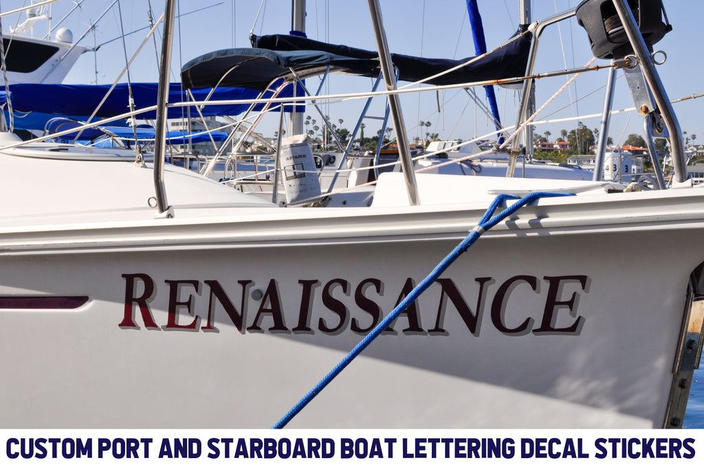 Boat Sticker Lettering Boat Name Port & Starboard Decal | Boat Sticker Lettering (Set of 2 ...