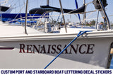 boat name lettering decal