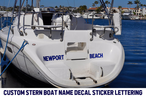 boat stern name lettering decal