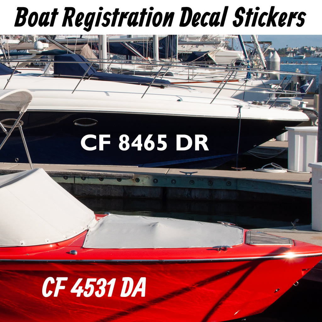 Regulation Sticker Boat Registration Numbers | Boat Regulation Sticker Lettering (Set of ...