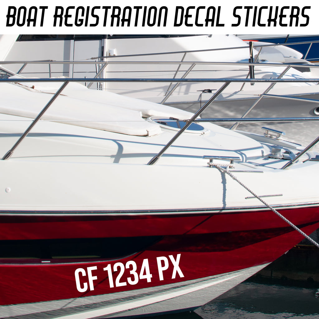 Regulation Sticker Custom Boat Registration Numbers | Boat Regulation Sticker Lettering ...