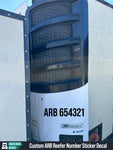 carb arb reefer number decal sticker