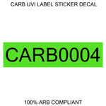 carb uvi label decals