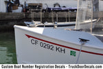 boat hull registration number decal
