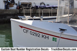 boat hull registration number decal