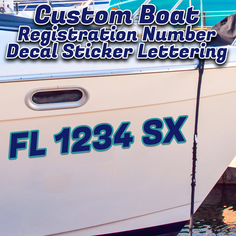 boat registration number decal stickers