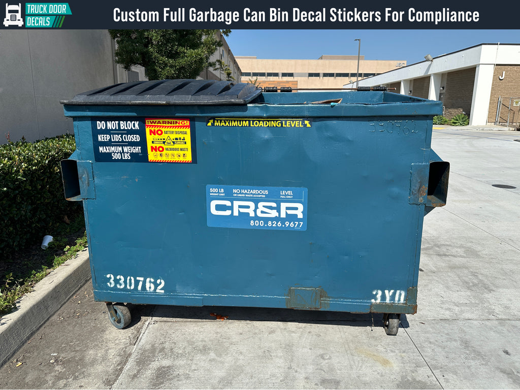 Customize Garbage Bins Custom Garbage Can Bin Decal Stickers for Compliance – Truck Door Decals