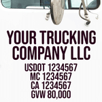 Company Name Truck Decal with Regulation Lines
