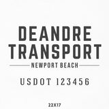 Company Name Decal with USDOT