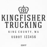 Company Name Decal with USDOT & Crown