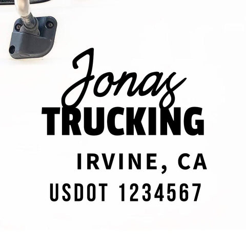 Company Name Truck Decal with Regulation Lines