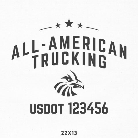 Arched Company Name with USDOT & Bald Eagle Decal