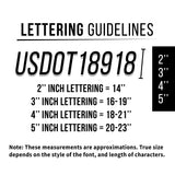 USDOT, MC & GVW 3 Lines of Text Truck Lettering Decal Sticker (Set of 2)