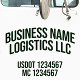 Arched Company Name with USDOT & MC Number Decal