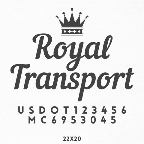 Royal Company Name Decal with USDOT & MC