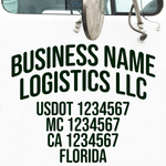 Company Name Decal with Regulation Lines for Truck Regulation