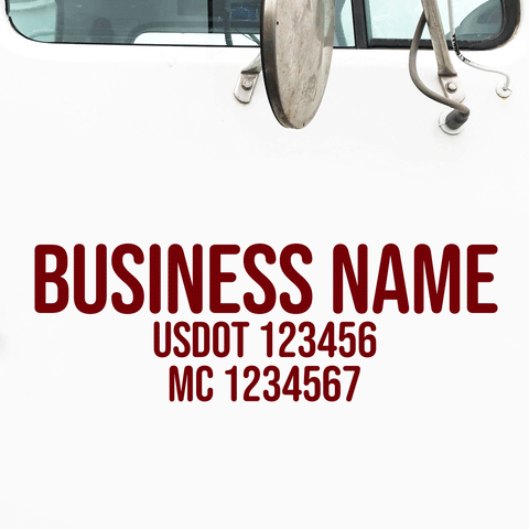 Company Name Decal with USDOT & MC Numbers