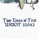 2 Lines of Text Decal Sticker for Semi Truck Lettering