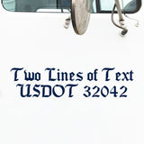 2 Lines of Text Decal Sticker for Semi Truck Lettering