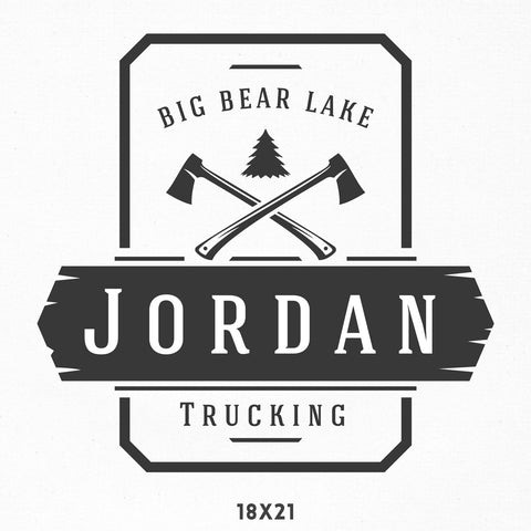 Company Name Decal for Business, Lumberjack, Pacific Northwest Style