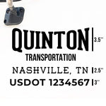 Company Truck Decal with 2 Regulation Numbers (Great for USDOT & MC)