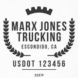 Company Name Decal with USDOT Number