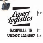 Company Truck Decal with 2 Regulation Numbers