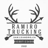 Company Name Decal with Antlers