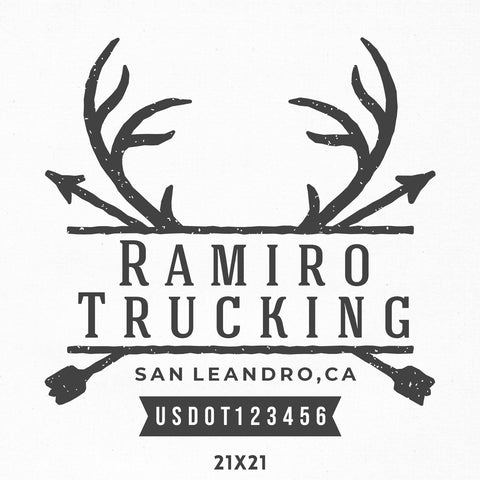 Company Name Decal with Antlers