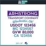 Company Name, Truck Door Decal, Location, USDOT, MC, CA, GVW