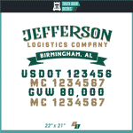 Company Name, Truck Door Decal, Location, USDOT, MC, CA, GVW