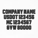 company name usdot mc gvw truck decal