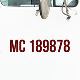 MC Number Decal Sticker for Trucks