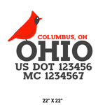 Company-Truck-Door-American-design-state-bird-red-ohio