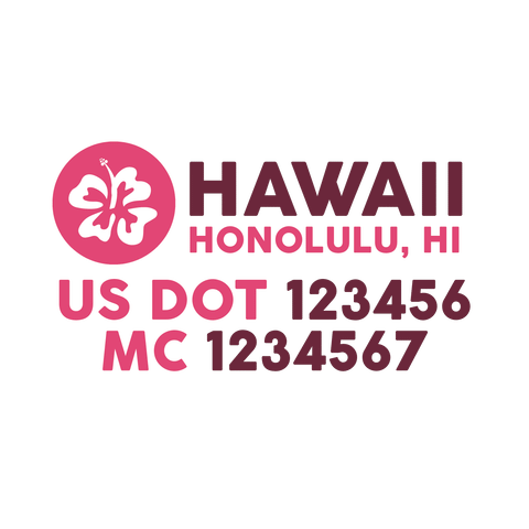 Company-Truck-Door-American-design-state-hawaii-flower