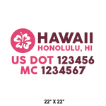 Company-Truck-Door-American-design-state-hawaii-flower
