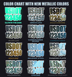 usdot decal sticker metallic colors