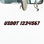USDOT Number Decal Sticker for Semi Truck Lettering