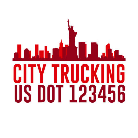 Company-Truck-city-building-DECAL-USDOT-design