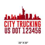 Company-Truck-city-building-DECAL-USDOT-design