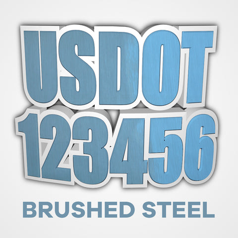 brushed steel usdot truck decal