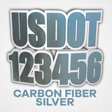 carbon fiber silver usdot truck decal