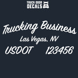 company name, location & usdot decal sticker