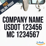 custom company name usdot mc truck decal sticker online proof