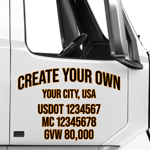 Create Your Own Truck Door Decal (Professional USDOT Lettering Stickers)